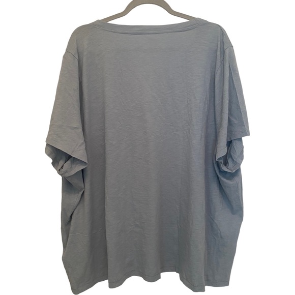 Madewell Whisper Cotton V-Neck T-Shirt in Terrace Blue Size 4X New With Tags - Picture 3 of 7